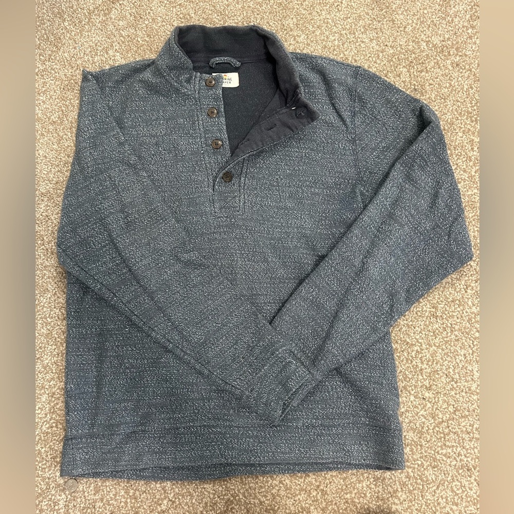 Marine Layer navy/grey Button-Up Sweater/pullover